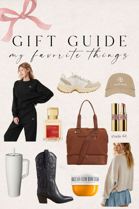 Gift guide of all my favorite things I have & love! 

Alo sweats, veja sneakers, anine bing hat, beis mini weekender, YSL lip balm, brumate, Jeffrey Campbell dagget western boots, baccarat rouge ✨

#LTKGiftGuide #LTKHoliday #LTKstyletip