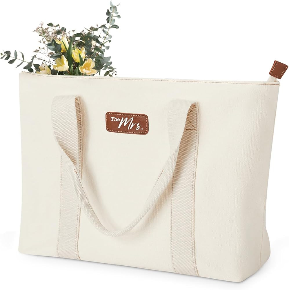AW BRIDAL Canvas Mrs Bag Bachelorette Bags| Future Mrs Gifts, Bachelorette Bridal Shower Gift, Se... | Amazon (US)