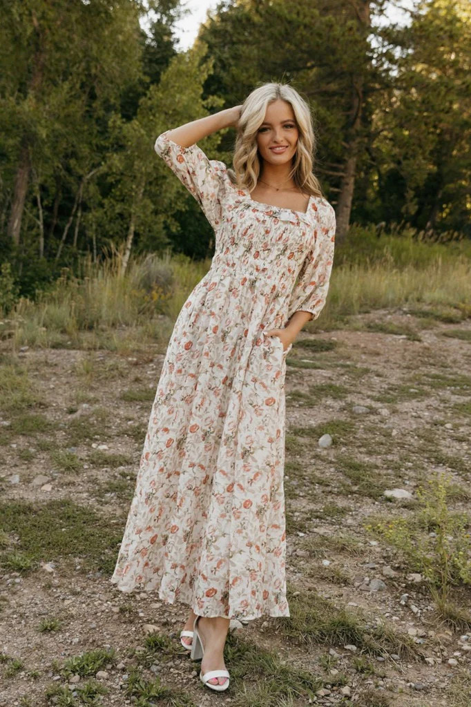 Kiera Dress-Ivory Floral | Love Olive Co