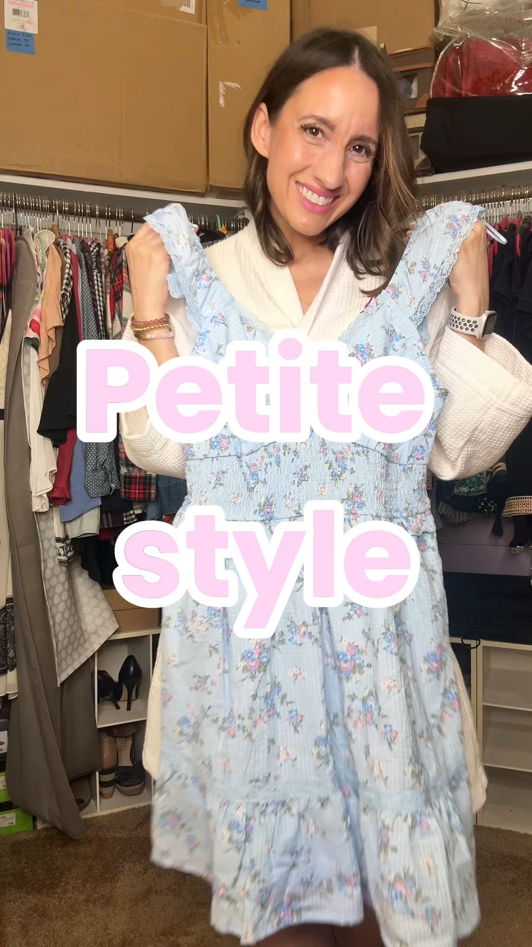Light blue and pink floral dress. 
Cute wedge sandals. 
Petite outfit 
Petite style 
Target fashion find

#LTKOver40 #LTKPetite #LTKSeasonal