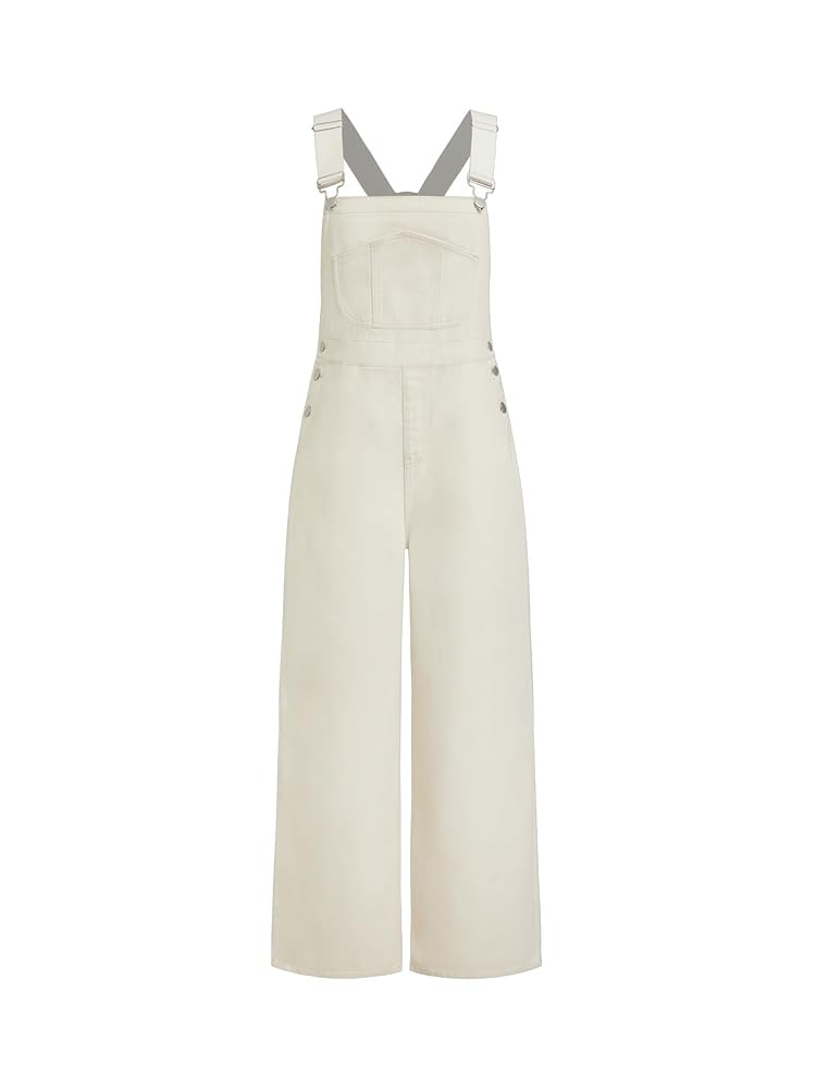 CIDER Overalls for Women Denim Leopard Pocket Buckle Up Wide Leg Jumpsuit | Amazon (US)