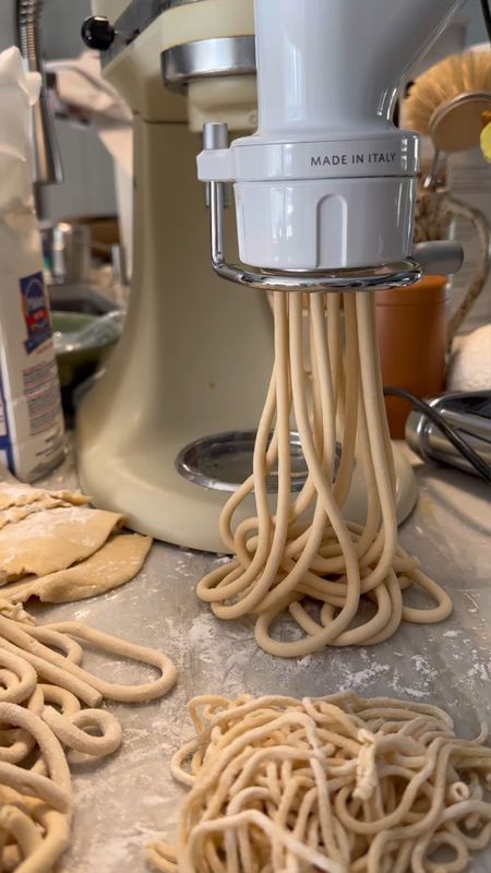 Making bucatini tonight with my kitchen aid attachment! So excited!!!! 

Cooking 
Kitchen Aid 
Pasta machine 
Pasta maker 

#LTKhome #LTKVideo