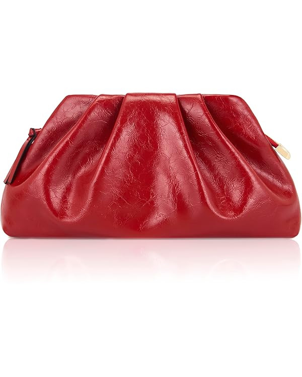 Milisente Cloud Clutch Bag for Women PU Leather Pleated Dumpling Evening Bag Purse with Shoulder ... | Amazon (UK)