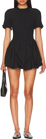 LuFeng Womens Short Sleeve Cut Out Bubble Tank Dress Mock Neck Ruffle Y2k Mini Bodycon Party Club... | Amazon (US)