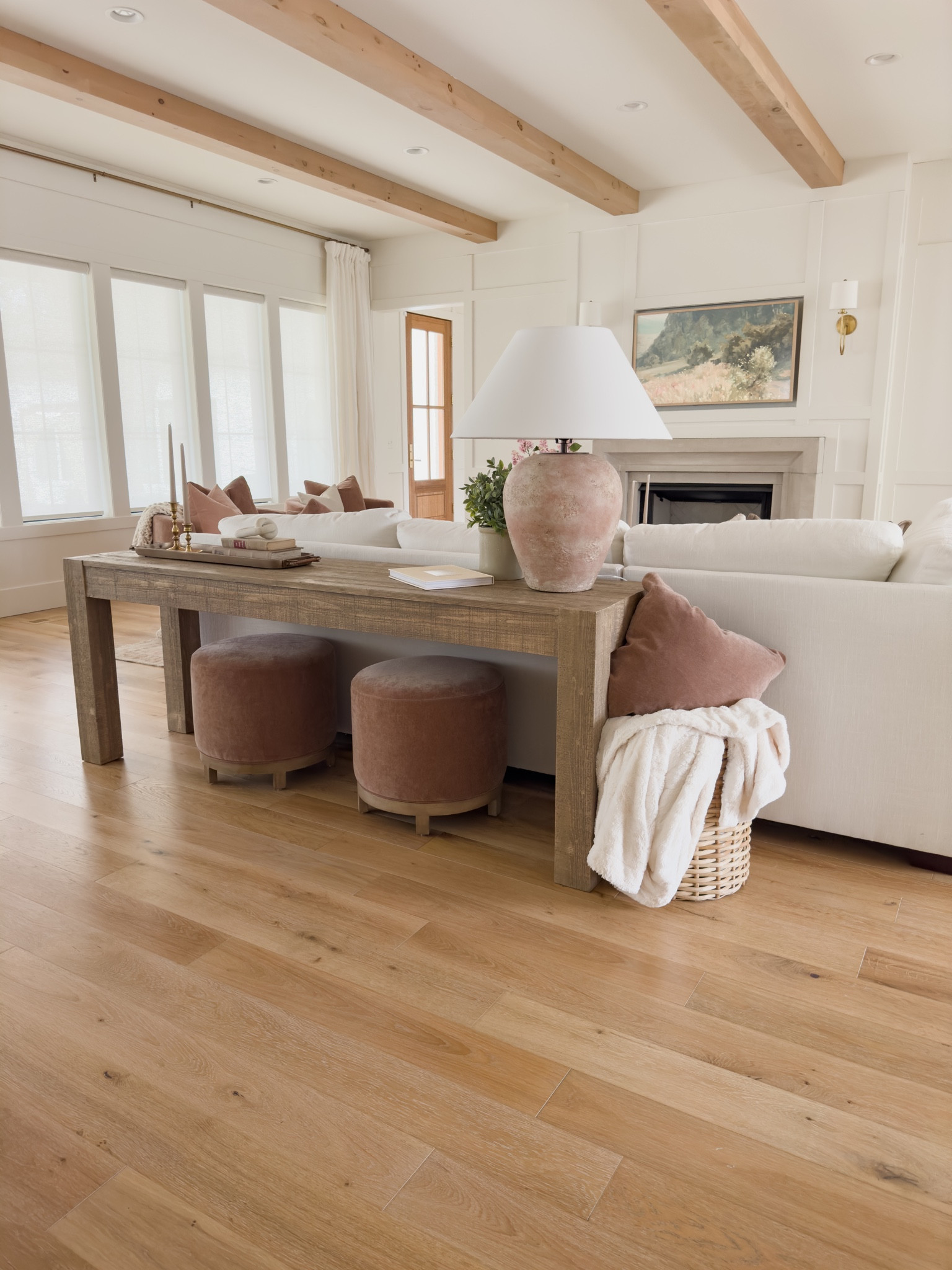 Spring living room console table reveal! With having a sectional, adding a console table with pops of pink help to separate the space and tie in the perfect spring touches 

Spring refresh, living room reveal, creamy whites, pops of pink, spring living room style, Pottery Barn style, ottoman faves, light and bright, aesthetic home, spring home inspo, my design style, neutral area rug, vase details, console table, furniture favorites, sectional style, lamp faves, throw blanket, gold tray, home aesthetic, neutral home, woven basket, shop the look!

#LTKSeasonal #LTKstyletip #LTKhome