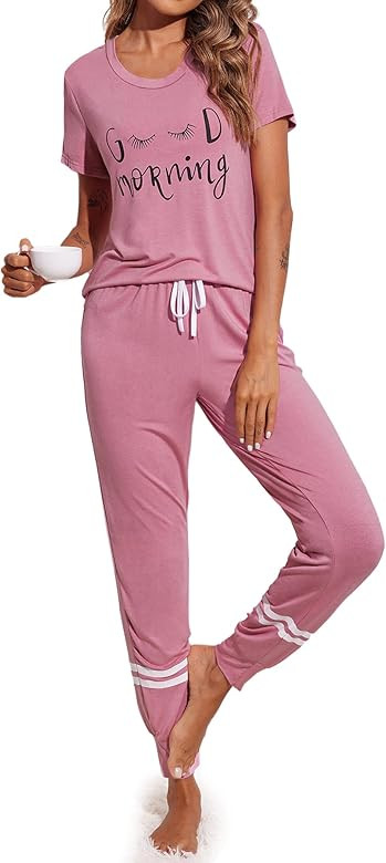 Ekouaer Womens Pajamas Set Print Sleepwear | Amazon (US)