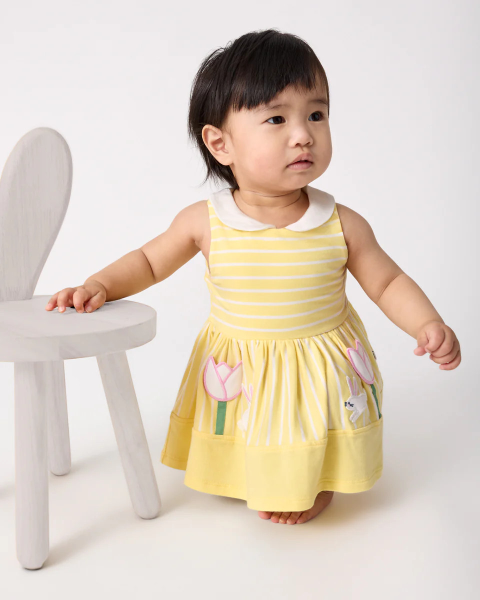 Sunny Tulip Collar Skater Dress with Bloomer | Little Sleepies