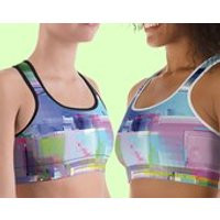 Pastel Workout Top. Cyberpunk Rave, Sports Bra. Pixel Stretch Crop top. Vaporwave, glitch, space gru | Etsy (US)