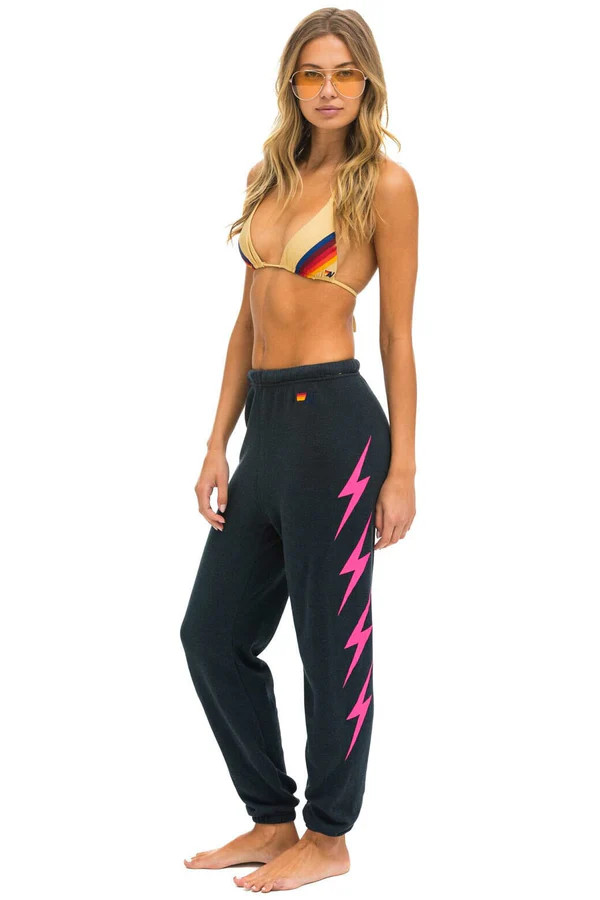 BOLT 4 SWEATPANTS - CHARCOAL // NEON PINK | Aviator Nation