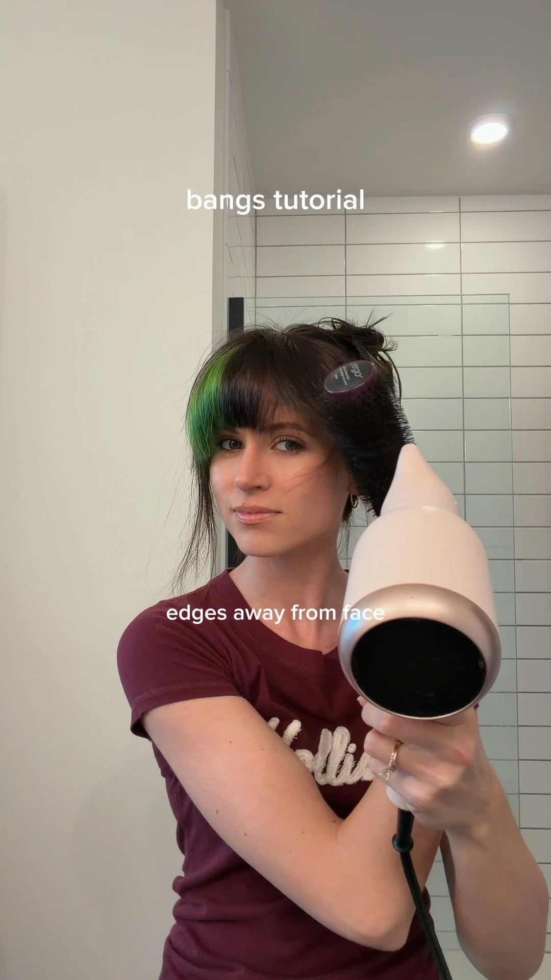 how to style bangs full tutorial! i use the wavytalk blow dryer with the narrow end piece and the ergo tools round brush in size 1.75”! ☺️ 

#LTKmorningroutine #LTKselfcare #LTKgrwm