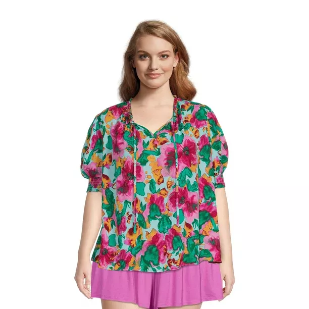 Terra & sky peasant top on sale