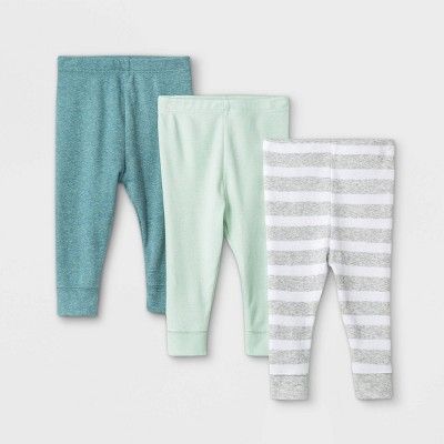 Baby Boys' 3pk Pull-On Pants - Cloud Island™ Green/Gray/White | Target