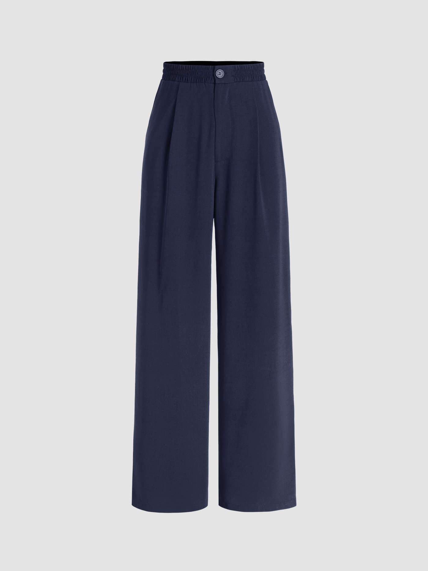 Solid High Waist Pleated Wide Leg Trousers | Cider