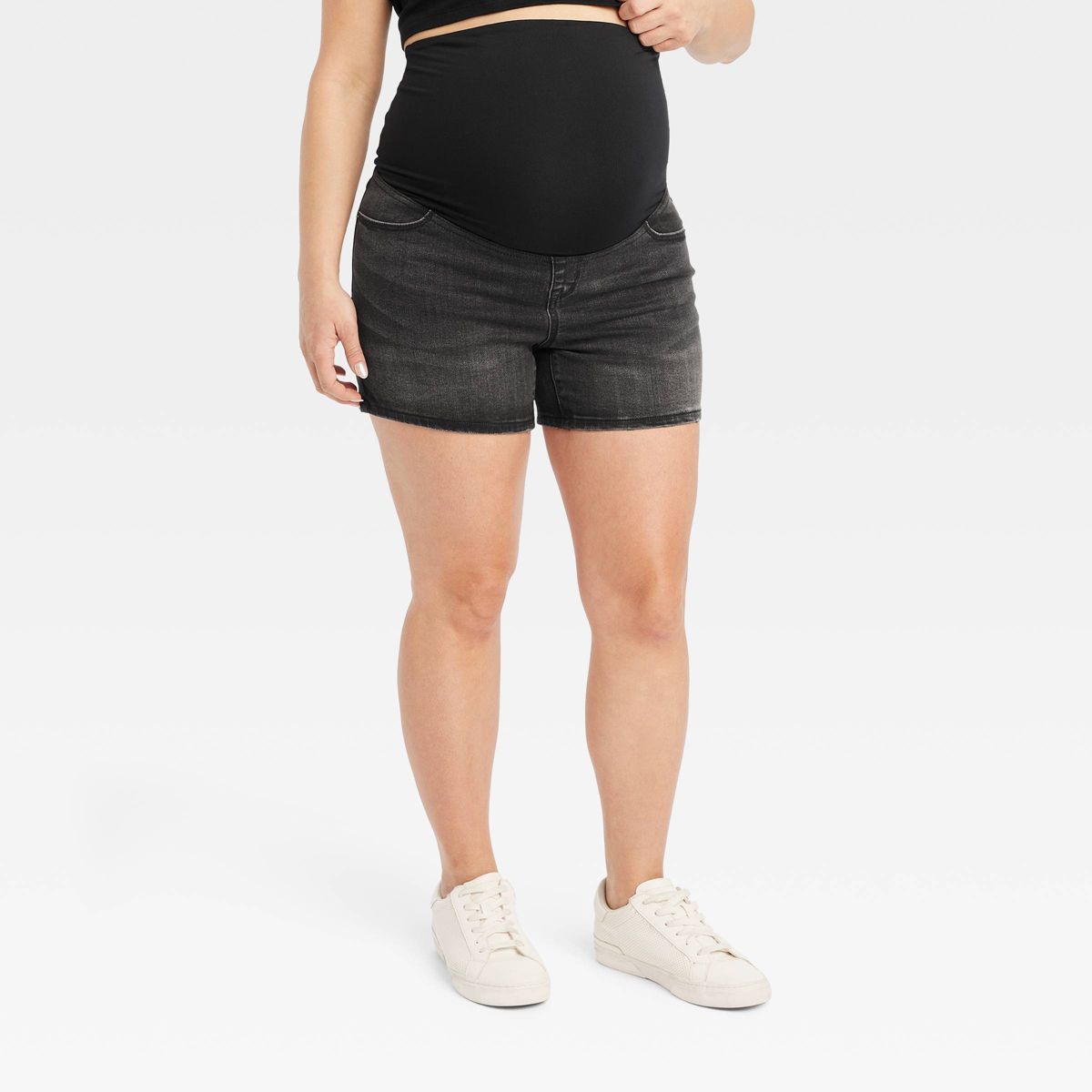 Over Belly Midi Maternity Jean Shorts - Isabel Maternity by Ingrid & Isabel™ | Target