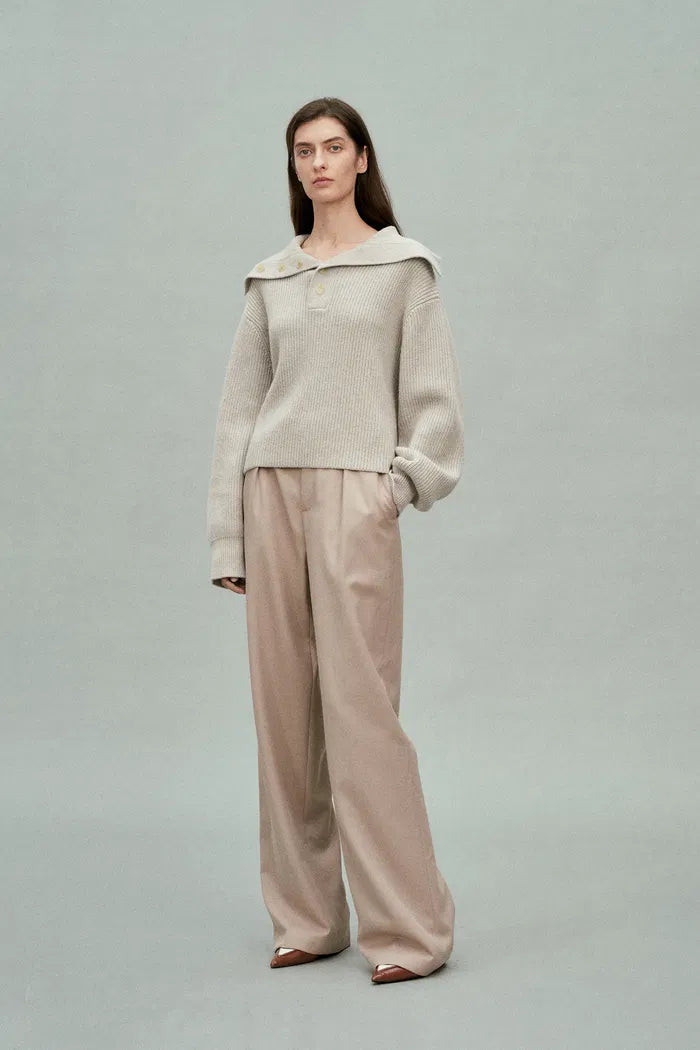 Perina Oversized Turtleneck Sweater in Wool-Cotton Blend Knit | Fabrique