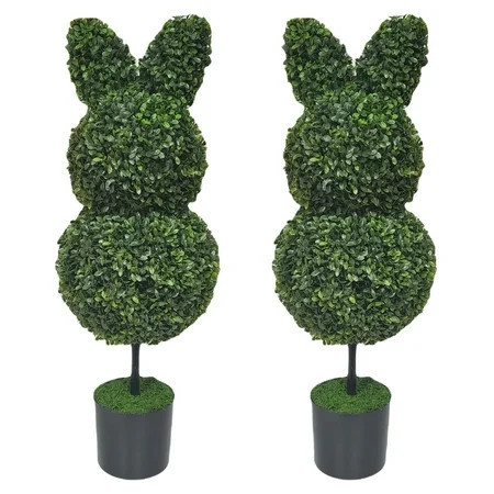 Boxwood Easter Bunny Topiary, Green, 35", 2 Count, by My Texas House | Walmart (US)