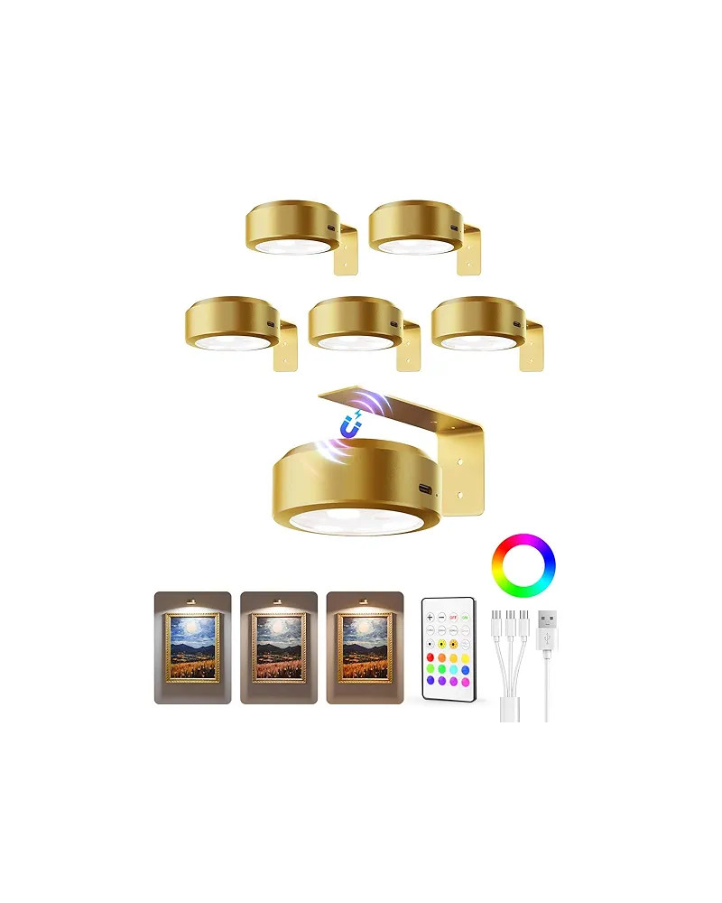EZVALO Picture Lights for Wall, 2000mAh Rechargeable Battery Magnetic Poster Lights with 3 Color ... | Amazon (US)