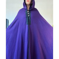 Vintage 1970's Indigo Purple Wool Cape/Cloak With Loads Of Volume, Stunning Drape, Contrast Trim, Braided Loop Front Button Closures & An | Etsy (US)