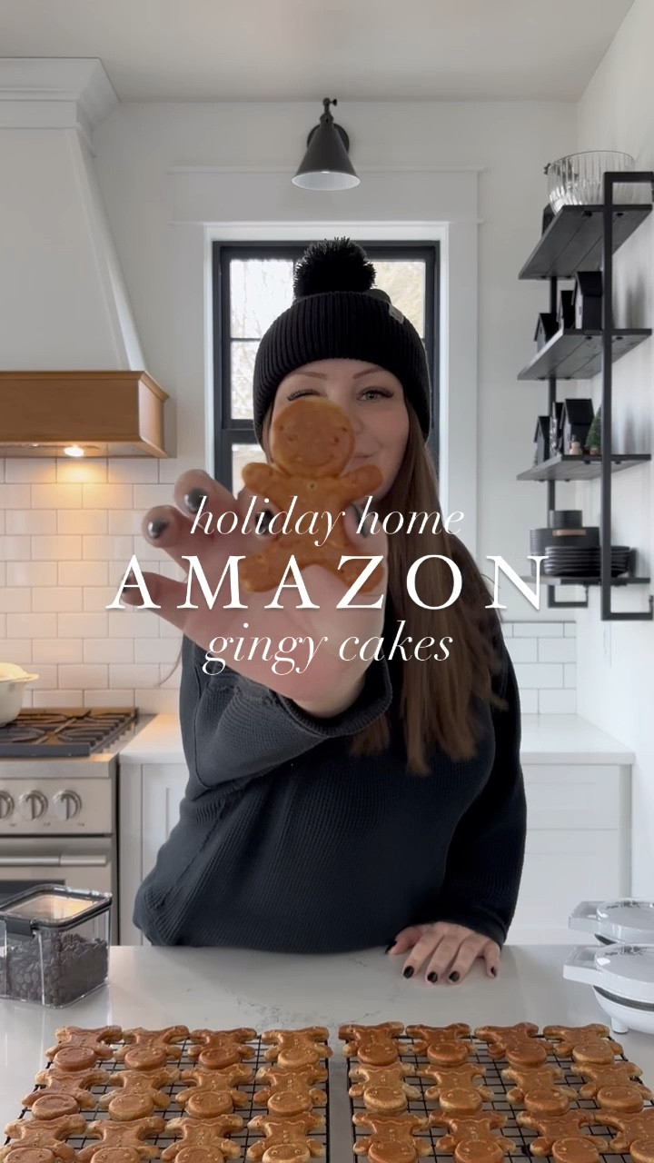 A M A Z O N / how cute are these lil gingerbread man mini “waffles”?!? 😍 I used my gluten-free banana oat waffle recipe, & they turn out SO good. They do cook more like a lil pancake in this waffle maker, so we’re calling them Gingy Cakes ♥️ The kids LOVE them, so it looks like we have ourselves an adorable new holiday tradition 🥰

My Gluten-Free Banana Oat Waffle Recipe

Ingredients:
+ 2 cups gluten free rolled oats
+ 1 cup milk of choice*
+ 2 ripe bananas
+ 2 eggs
+ 1 tsp vanilla
+ 1 tsp baking powder
+ 1 tsp cinnamon 
+ 1 tsp sea salt
+ 1 TB maple syrup 

* I used to use almond milk for dairy free but now use full fat milk kids love both

Directions:
+ dump everything into a high powered blender & blend until smooth
+ I like to put in the fridge for an hour+ before cooking
+ pour batter into waffle maker 
+ drop a few chocolate chips 
+ close & cook until golden brown
+ we like them extra crispy so we pop them in the toaster for a quick double toast (but the kids ate these Gingy Cakes straight off the rack)
+ finish with a sprinkle of flaky sea salt 

I typically double the recipe & flash freeze, for a quick & healthy, grab & toast breakfast 🧇🥞🤌🏻

#amazoncanada #amazonhome #amazonhomefinds #holidayhome #christmasdecor #holidayfinds #home #holiday #holidayrecipes #holidaybaking #kidschristmas #kidschristmasgifts #adventcalendar #christmasactivitiesforkids #christmastraditions 

#LTKholiday #LTKkids #LTKcanada