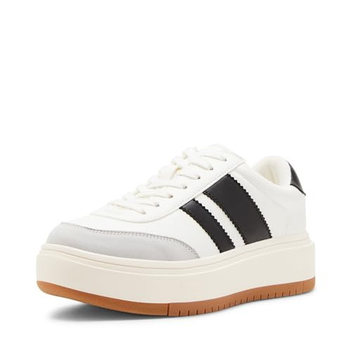 Madden Girl Women's Navida Fashion Sneaker, White/Black, 6.5 | Amazon (US)
