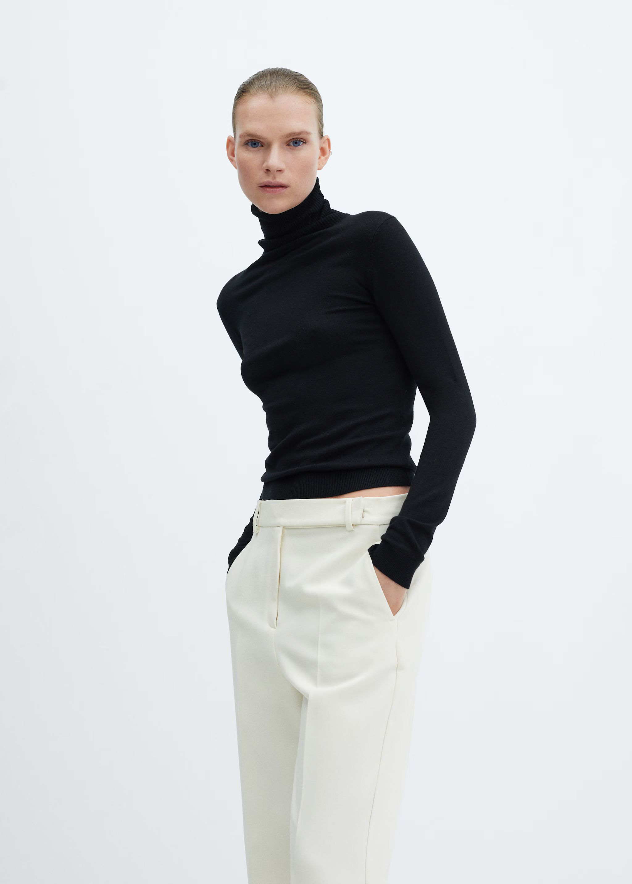 Fine-knit turtleneck sweater - Woman | MANGO USA | MANGO (US)