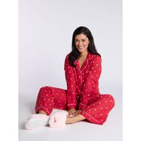 Boux Avenue Heart fleece pyjamas in a bag - Red Mix - 18 | Boux Avenue (UK)
