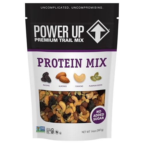 Power Up Premium Trail Mix - Protein Packed 14oz, No Added Sugar, Made Without Peanuts, Gluten Free, Vegan, Non-GMO | Amazon (US)