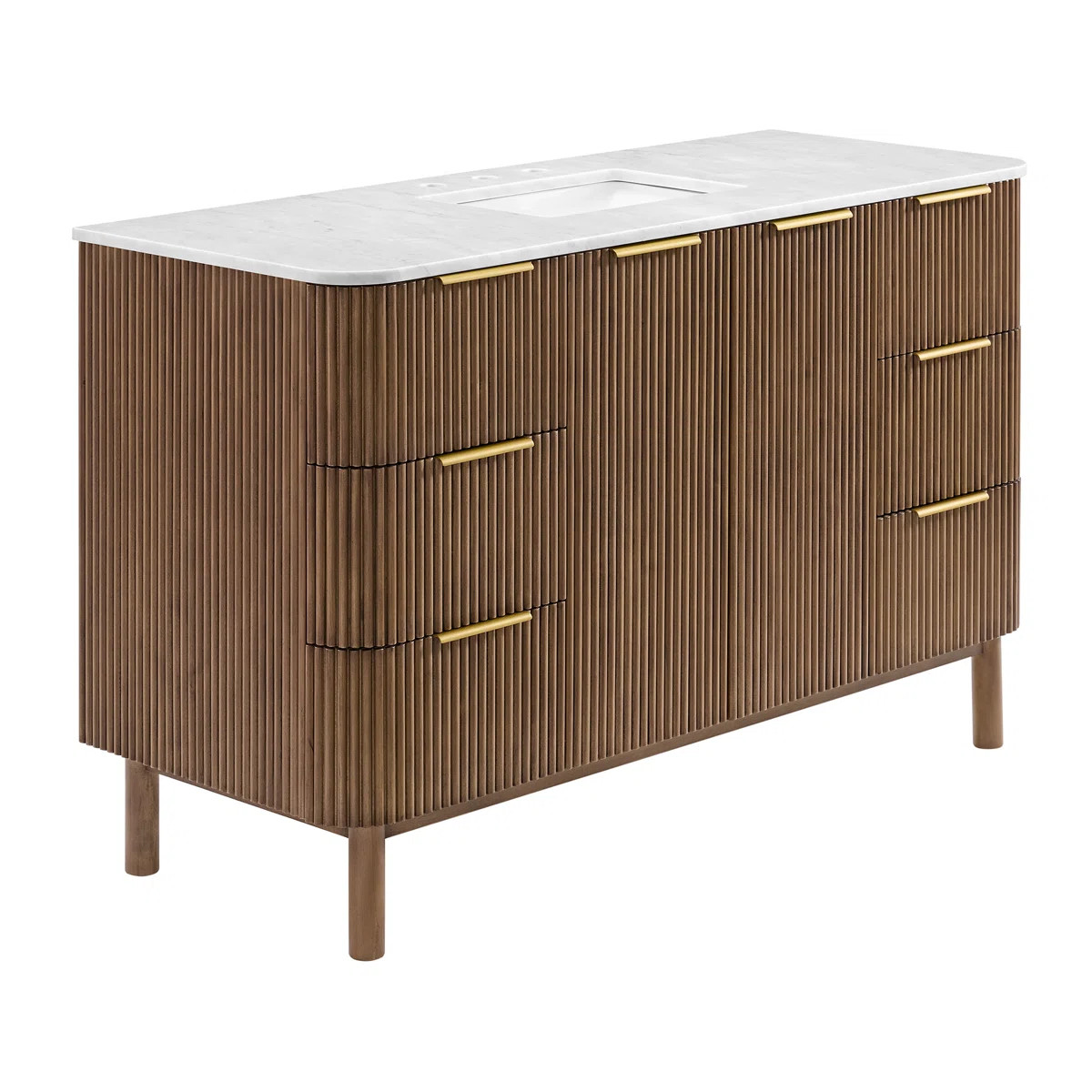 Nova 55" Marble Top Single Sink Bathroom Vanity | Wayfair North America