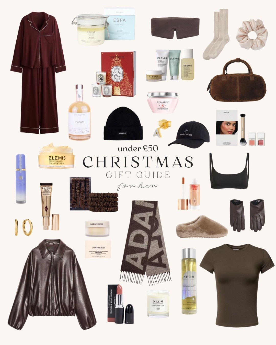 Christmas Gift Guide under £50 for her 

Perfume, handbag, Zara jacket, Adanola top, scarf, slippers, Elemis, beauty, space nk, make up, stocking fillers, bath and body gifts, Christmas gifts, present ideas 

#LTKeurope #LTKgiftguide #LTKfestive