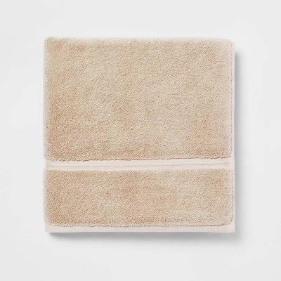 Spa Plush Bath Towel Almond - Threshold™: Microfiber, Machine Washable, Non-Slip Backing | Target