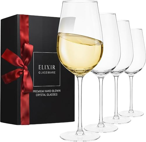 ELIXIR GLASSWARE Hand Blown Red & White Wine (Elliptical, Red Wine, 18oz, 4 Count) | Amazon (US)