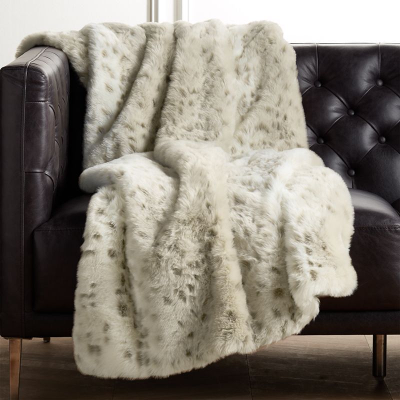 Faux Fur Snow Leopard Throw + Reviews | CB2 | CB2