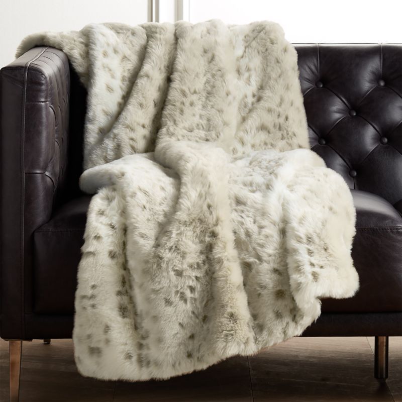 Snow Leopard Faux Fur Throw Blanket + Reviews | CB2 | CB2