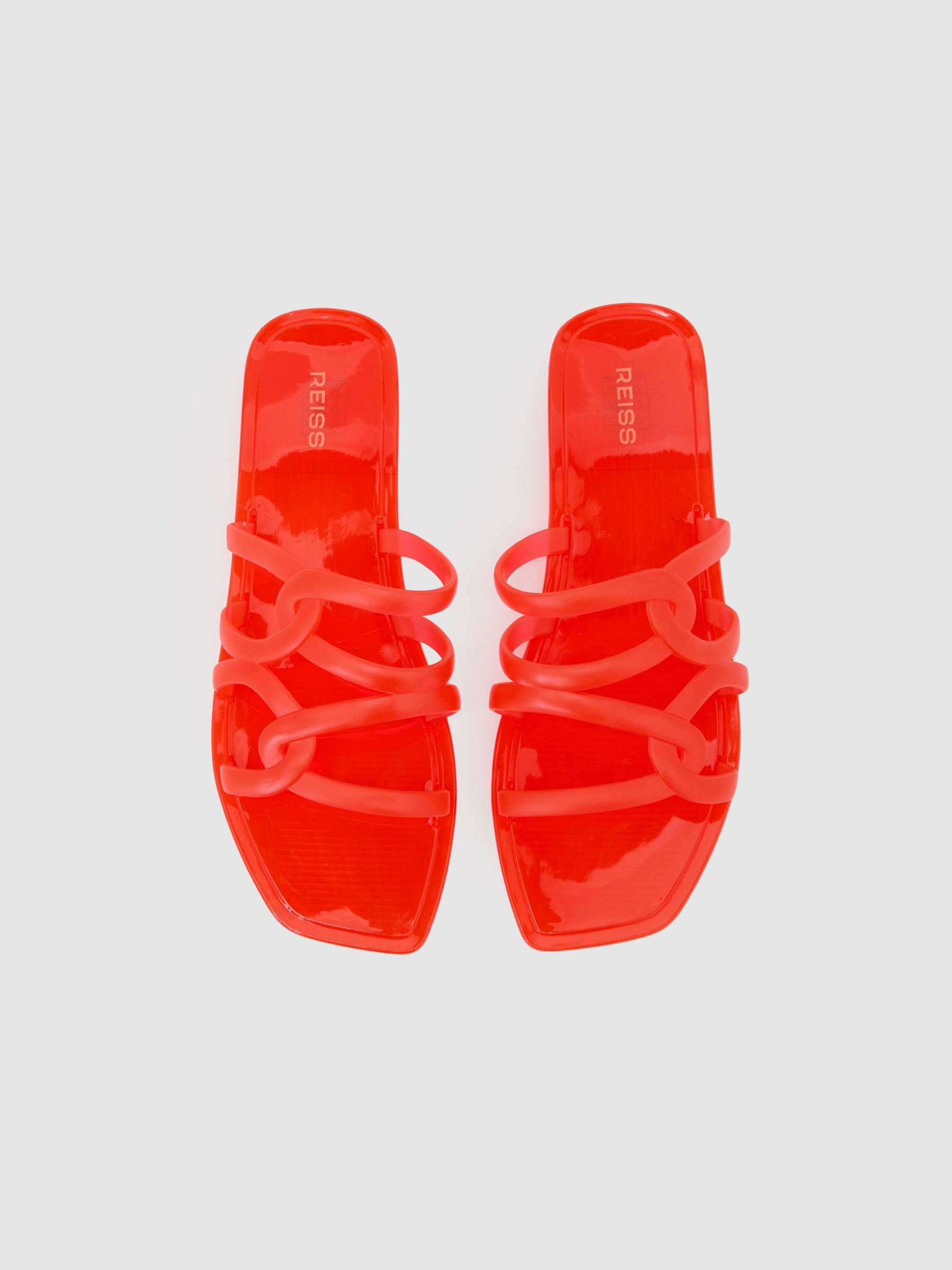 Reiss Interlocking Jelly Slide Sandals in Pink - REISS | Reiss UK