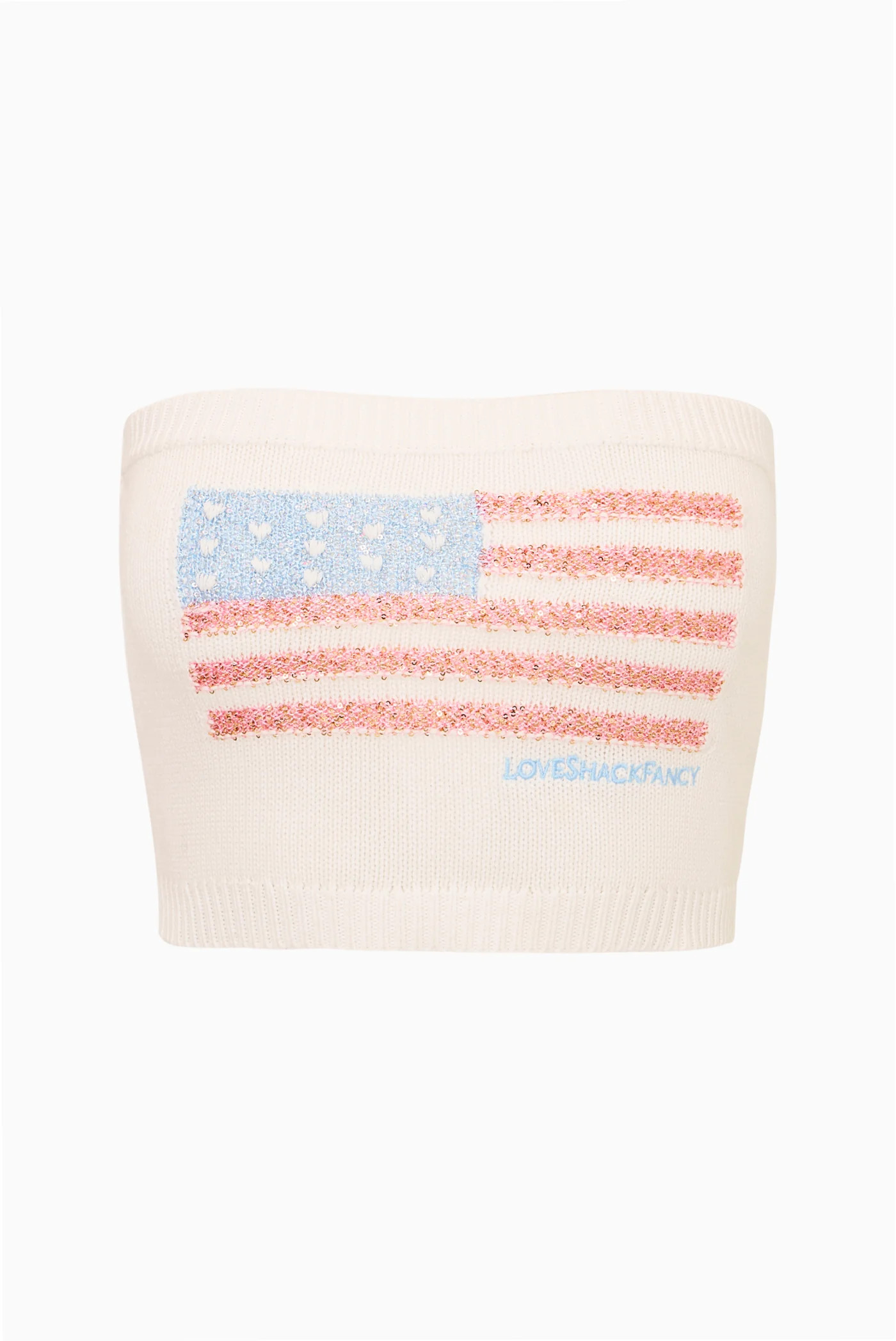 Deserae Sparkle Americana Tube Top | LoveShackFancy