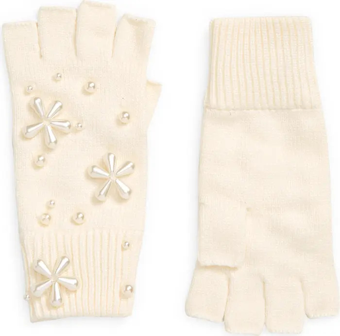 Lele Sadoughi Imitation Pearl Snowflake Fingerless Gloves | Nordstrom | Nordstrom