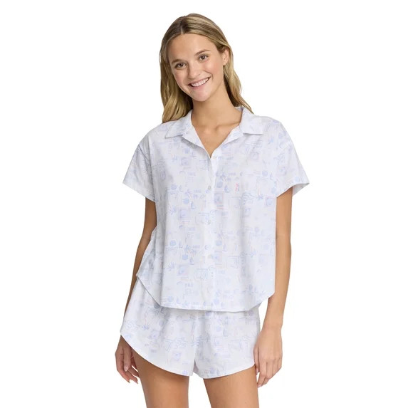 Mills by Millie Bobby Brown Women's Short Sleeve Pajama Top, Sizes XS-XXXL | Walmart (US)