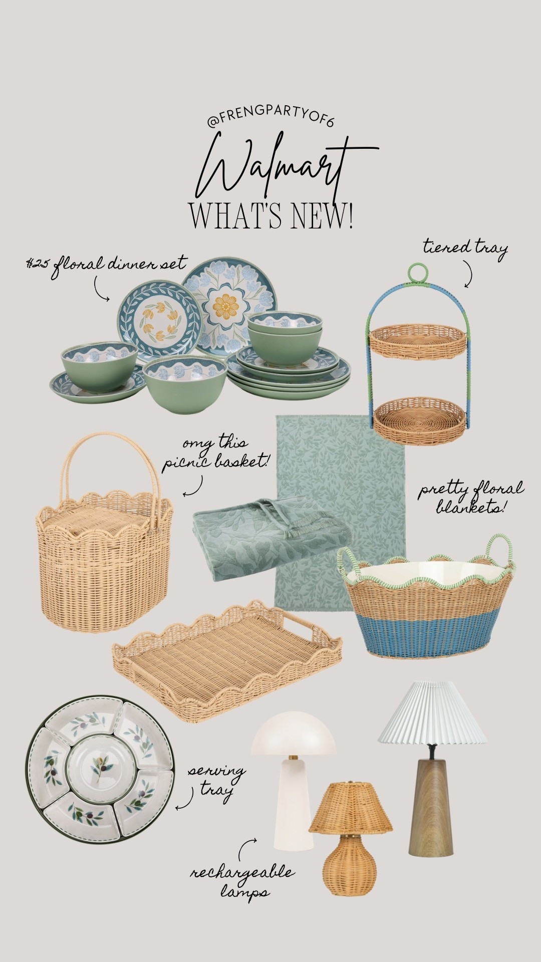 New at Walmart! How adorable is this picnic basket and floral throw. It would be a cute idea for mom for Mother’s Day  

#LTKHome