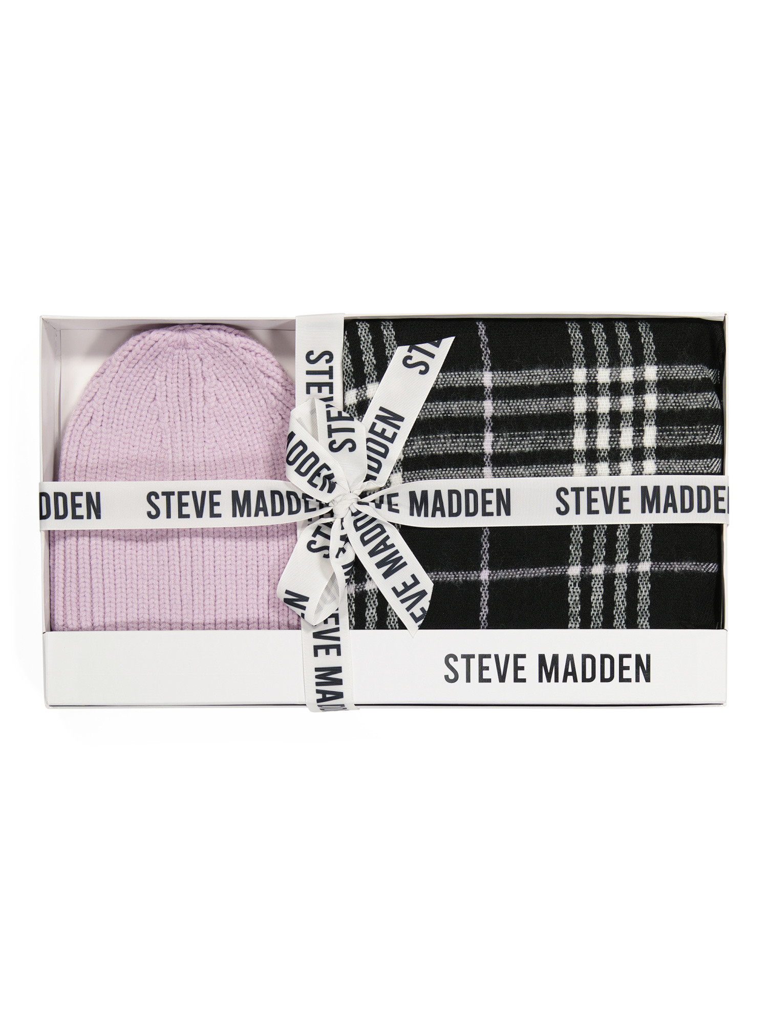 Plaid Scarf &amp; Wide Cuffed Beanie | TJ Maxx