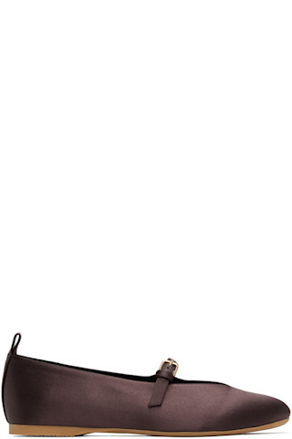JW Anderson - Brown Satin Ballerina Flats | SSENSE