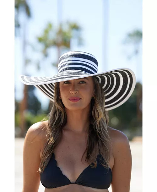 Peter Grimm Drew Extra Wide Brim Striped Hat - Macy's | Macy's