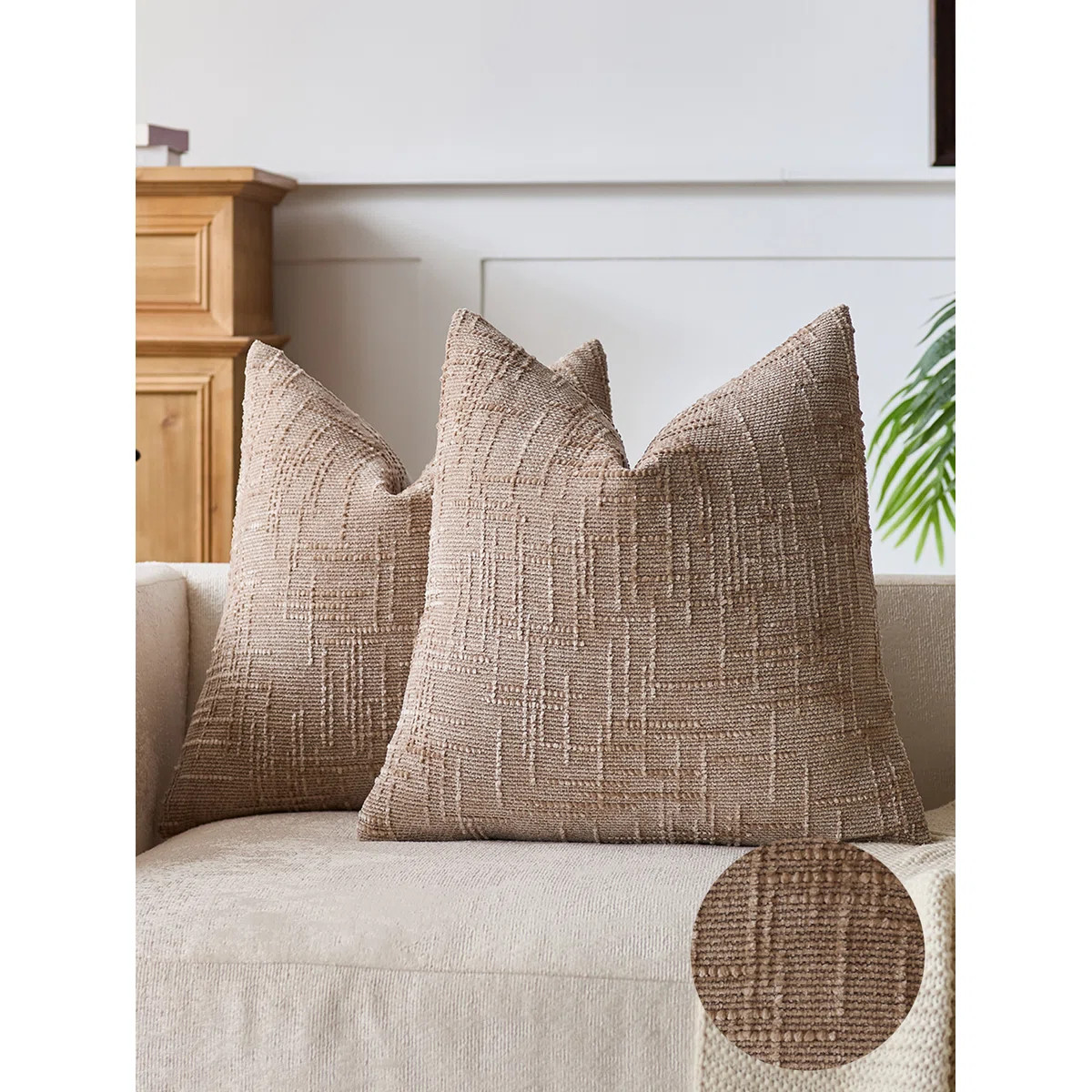 Textured Chenille Throw Pillow Covers   (Set of 2) | Wayfair North America