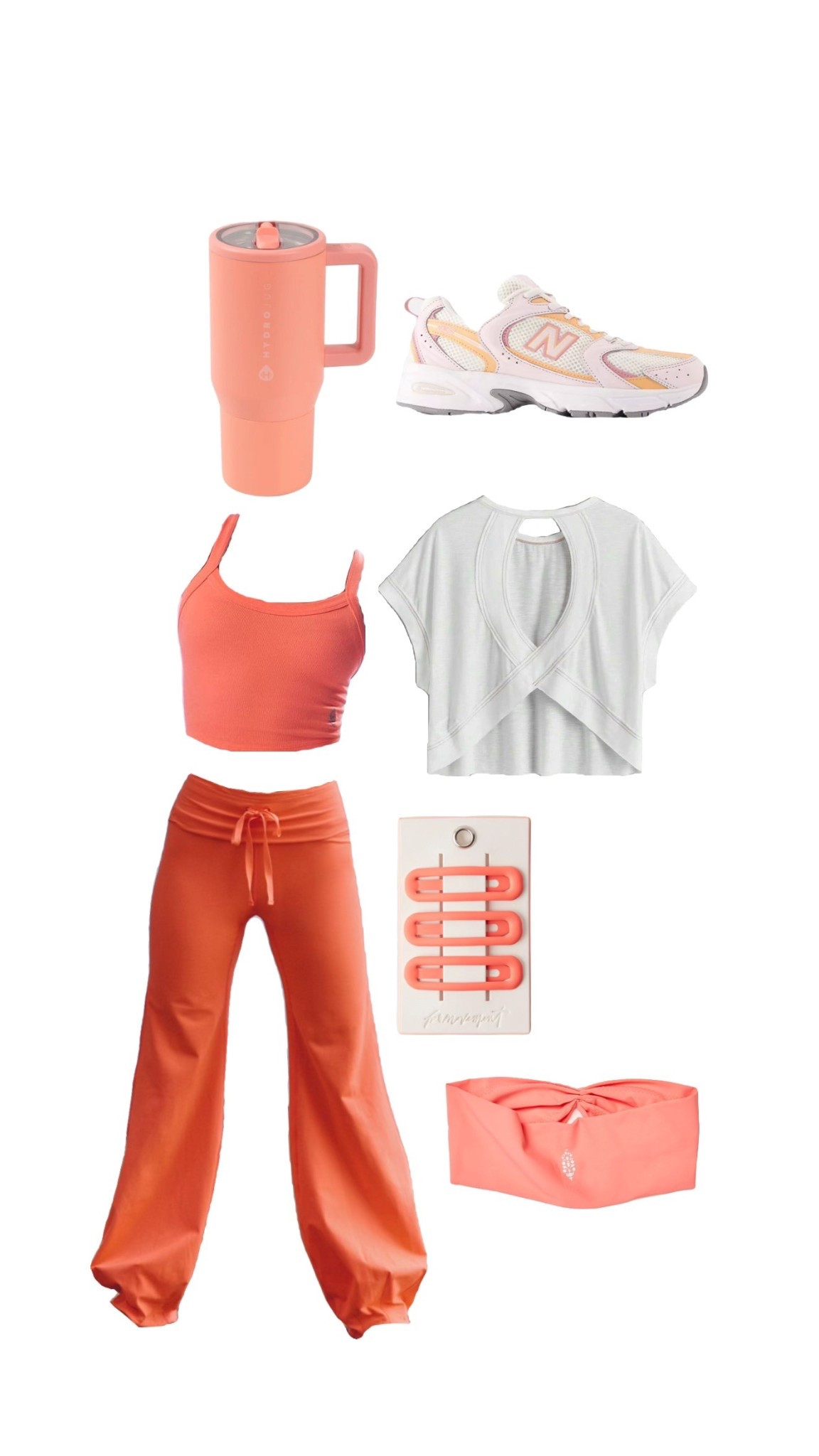 coral active outfit layout 🪸🎧 #coral #2016vibes #coralpants #freepeople #neoncoral #fpmovement #mytimetee #activewear #yogafit #ootd #outfitinspo #collage #pilates 

#LTKfitnessgoals #LTKootd #LTKActive