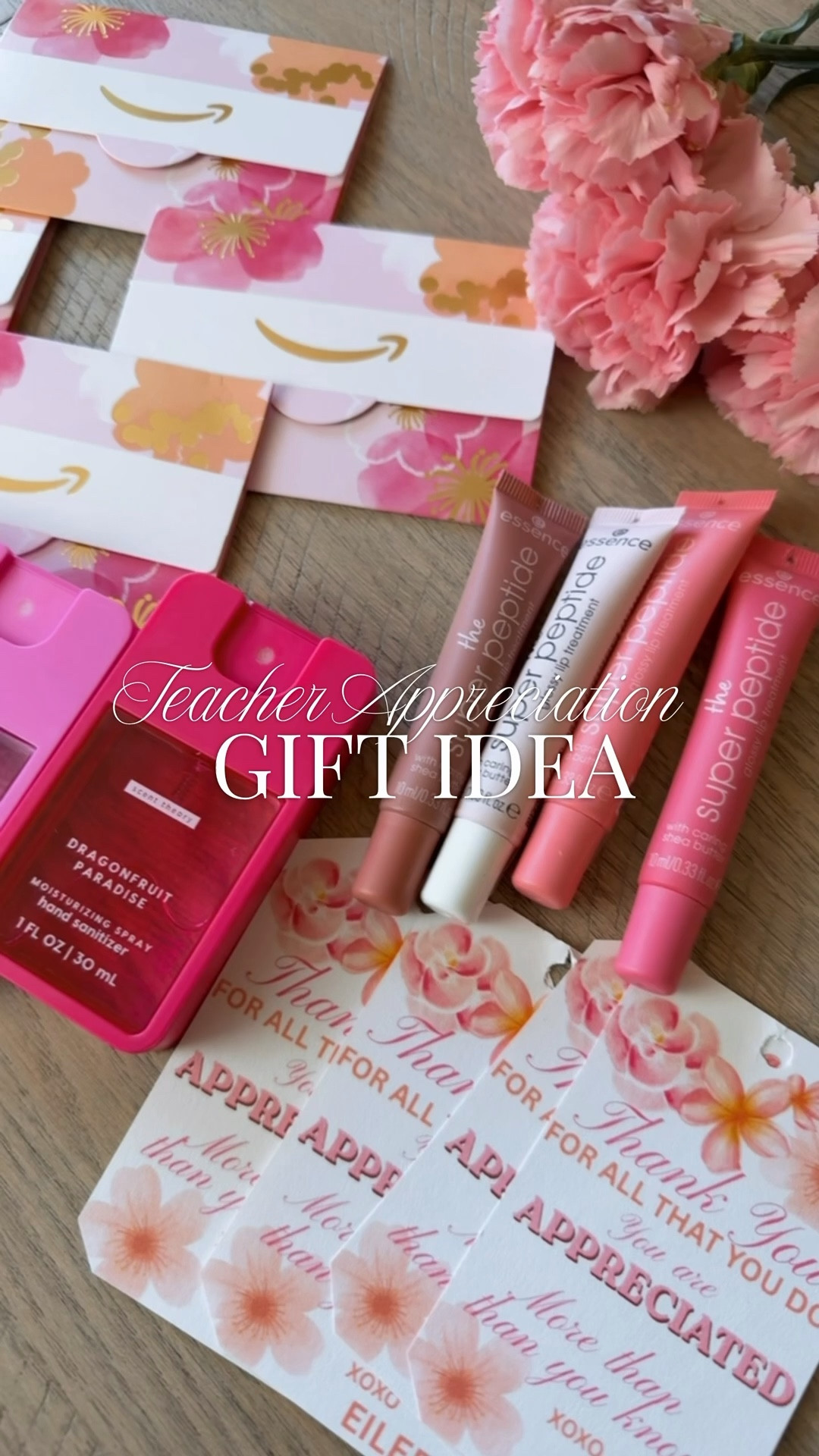 Teacher Appreciation Gift Idea
#giftidea #teachergifts#amazonfinds #walmart #giftcard #lipgloss #handsanitizer

#LTKBeauty #LTKSeasonal