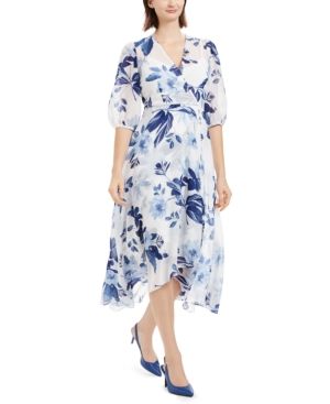 Calvin Klein Printed Chiffon Surplice Dress | Macys (US)