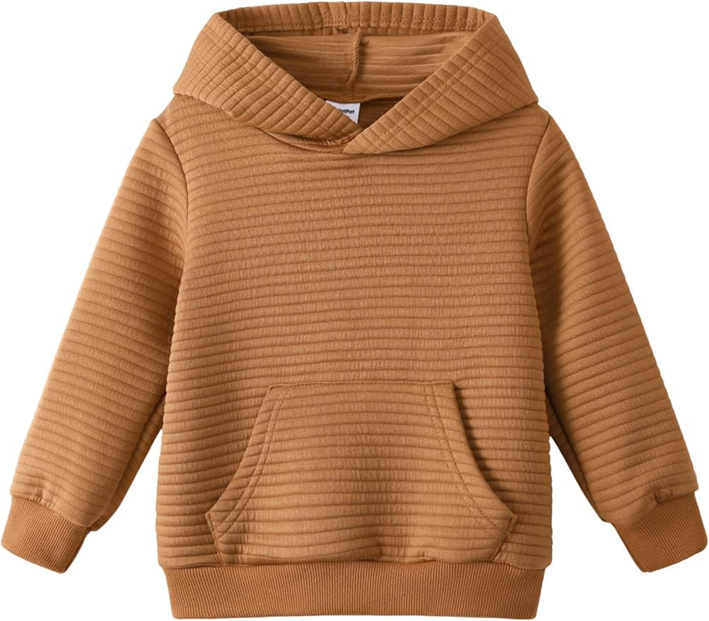 PATPAT Toddler Hoodies Boy's Hooded Sweatshirt with Pocket Solid Color Pullover Hoodies for Toddl... | Amazon (US)