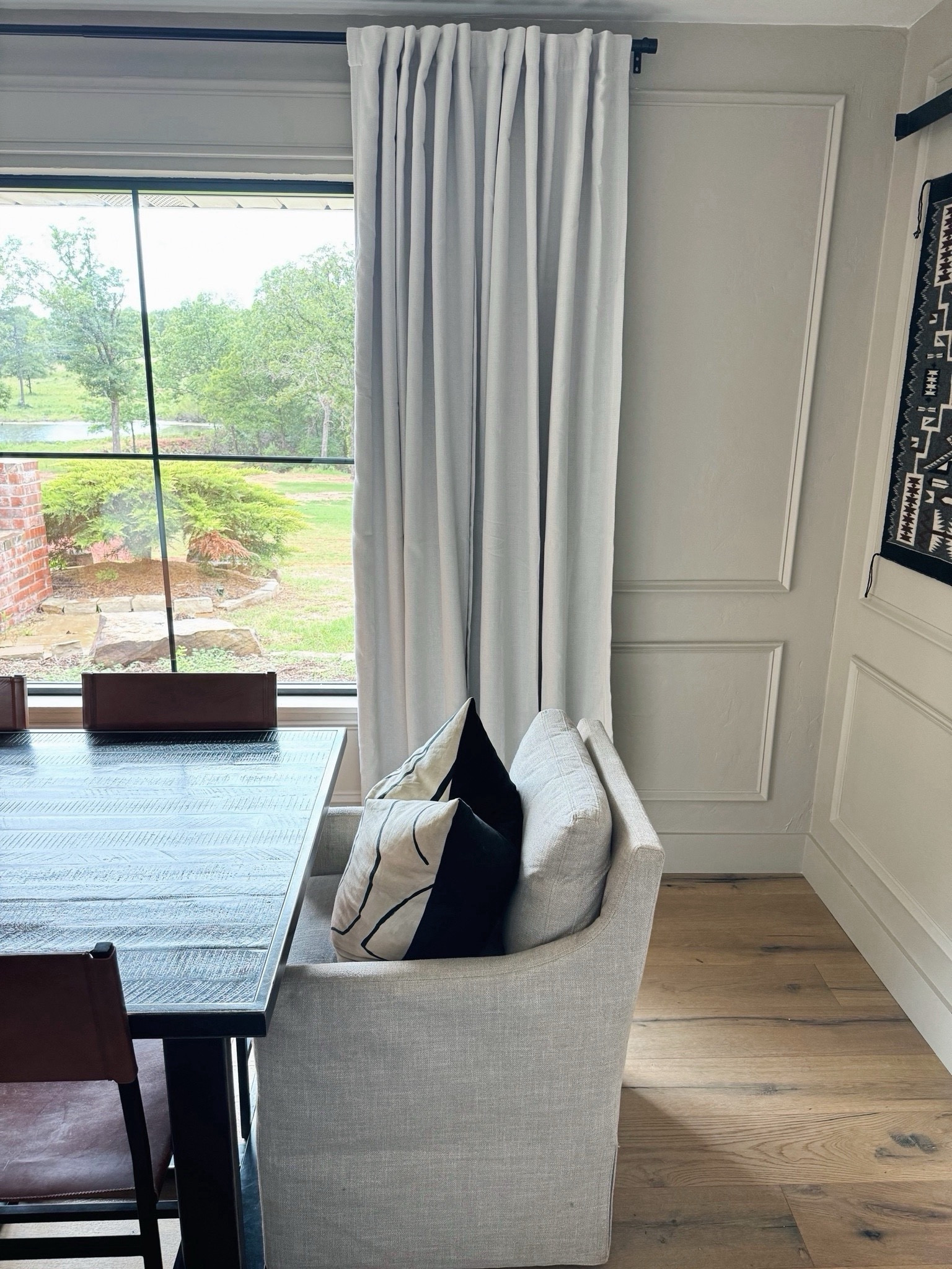 Curtain color is Sour Cream (50” W x 95” L) and I have 8’ ceilings. Also, my end chairs are on wheels and so comfortable! 

#LTKHome #LTKFindsUnder50 #LTKFamily