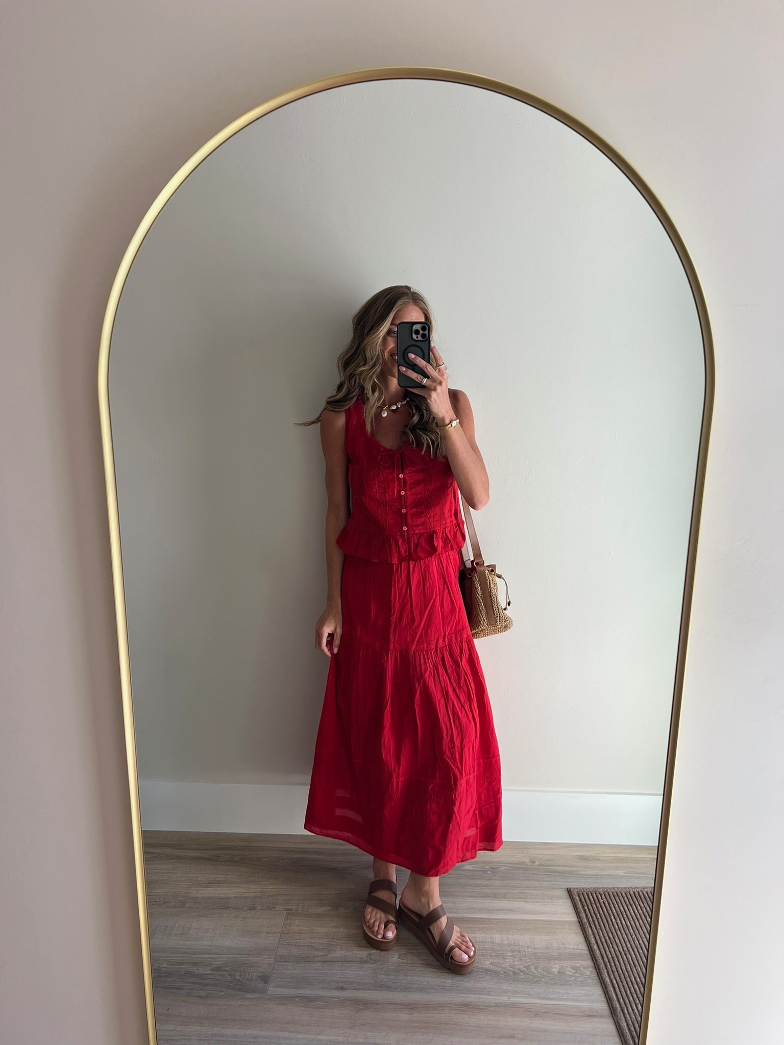 I love how much these shoes go with and this @abercrombie red set is so good! ❤️ I have a code for the shoes: ASHLEYB20! for 20% off!

Small in top & small tall in skirt