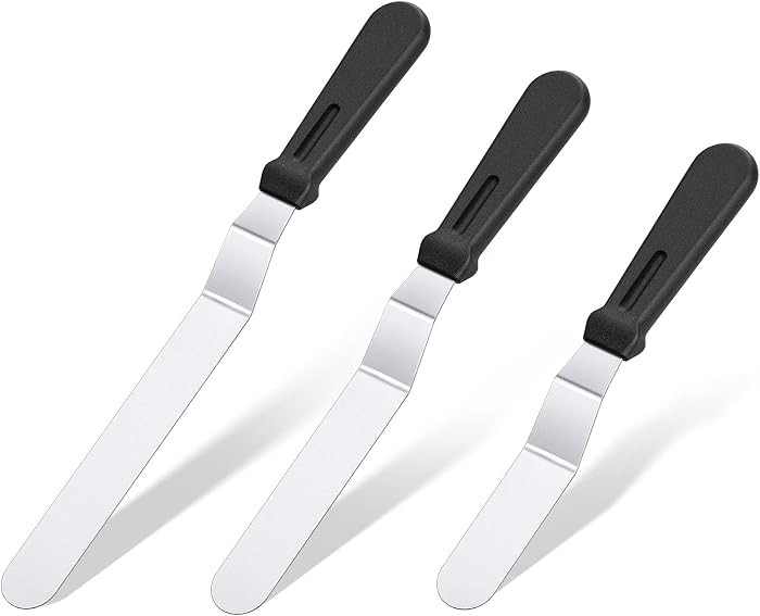 Icing Spatula, U-Taste Offset Spatula Set with 6", 8", 10" Blade,Stainless Steel Angled Cake Deco... | Amazon (US)