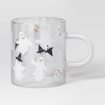 15.2 fl oz Glass Ghost Print Mug - Hyde and EEK! Boutique™ | Target